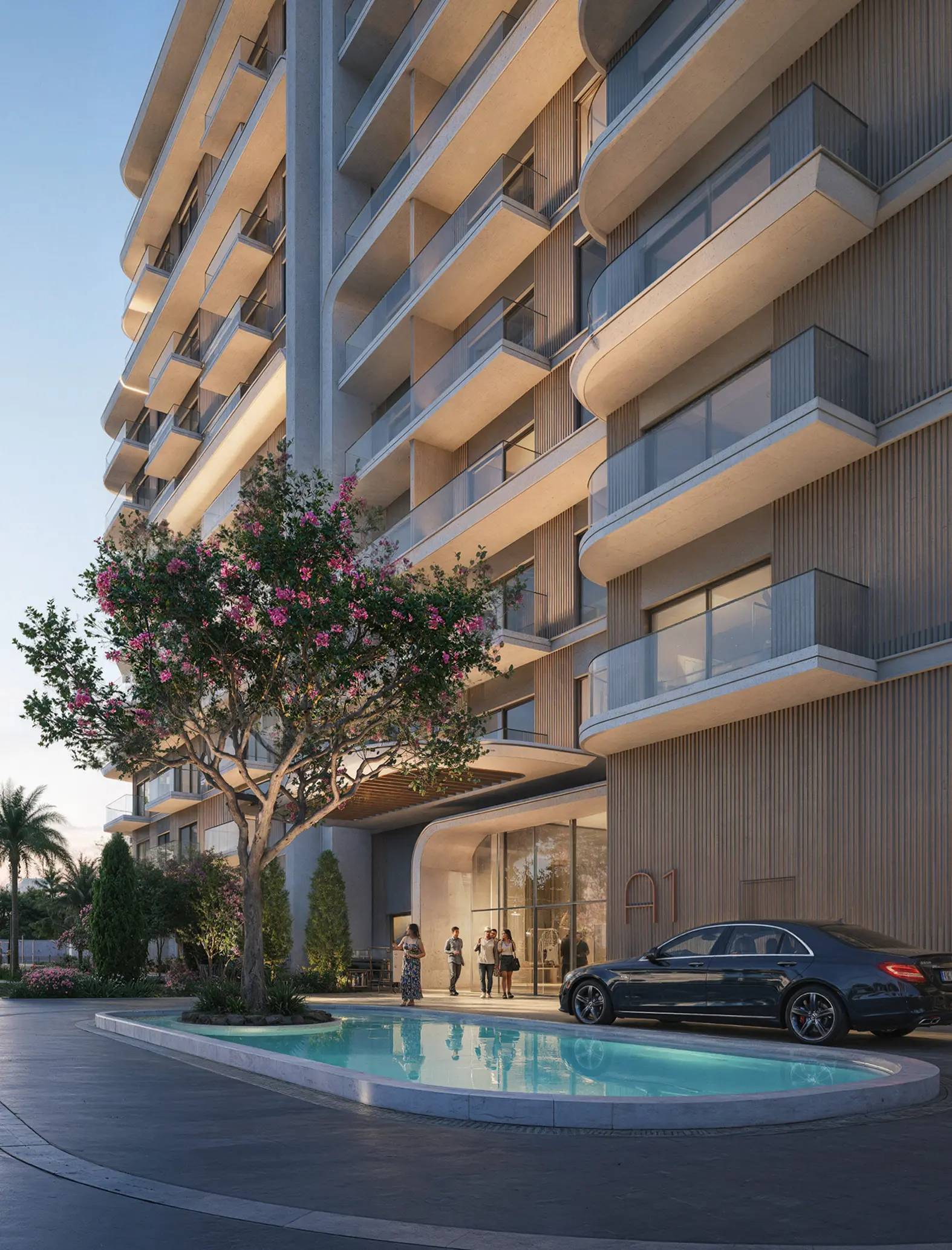Family and adults' pools at Yas Riva Reserve